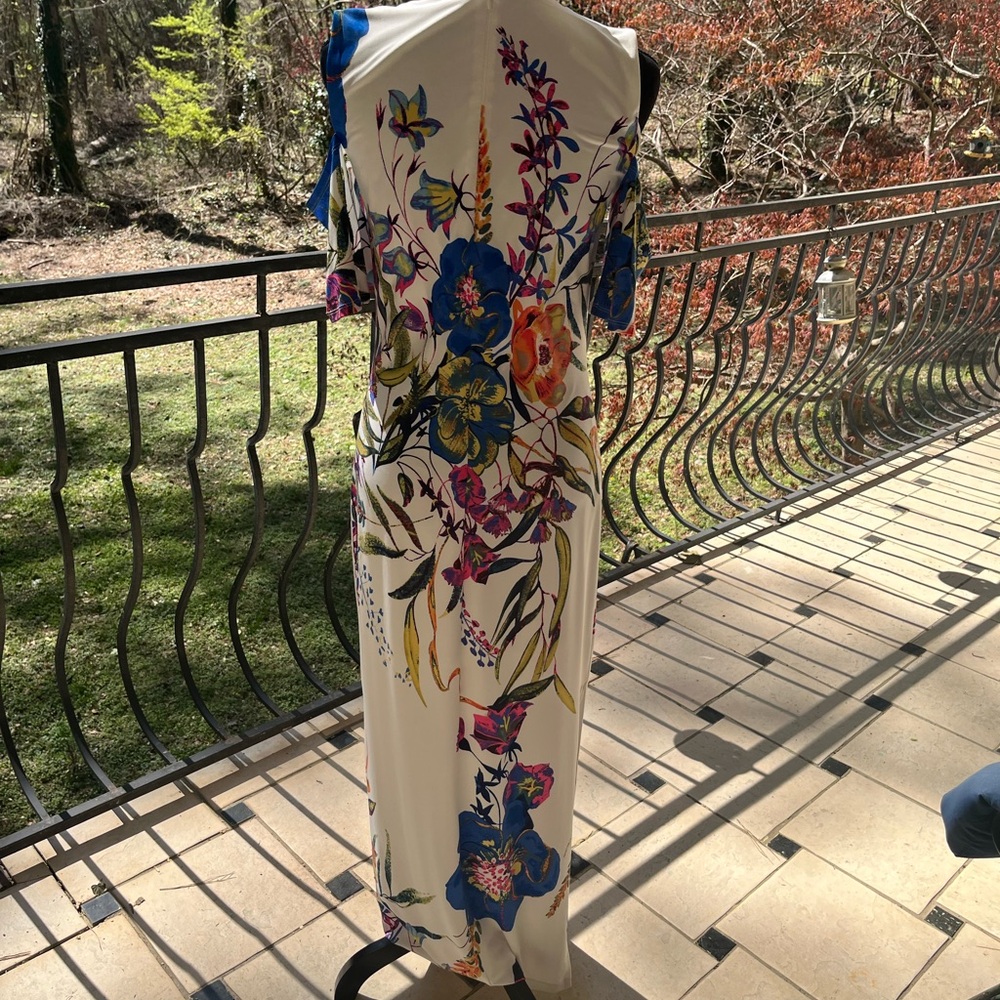 RACHEL Rachel Roy Ivory Maxi Dress with Blue & Pink Floral Print - Picture 3 of 4